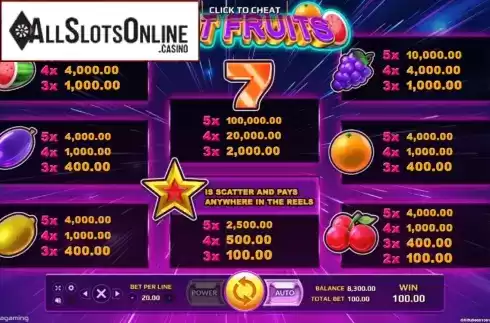 Paytable. Hot Fruits (EAgaming) from EAgaming