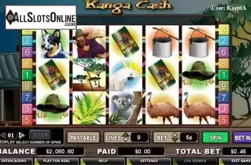 Reel Screen. Kanga Cash (Cryptologic) from Cryptologic