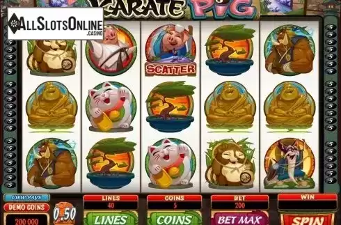 Screen6. Karate Pig from Microgaming