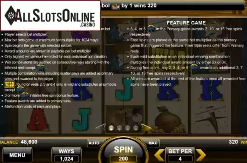 Features. Luck Miner from Spin Games