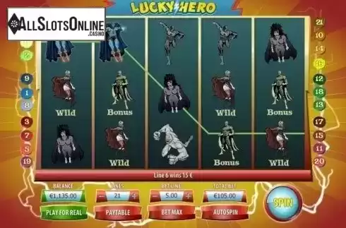 Win Screen. Lucky Hero from GameScale