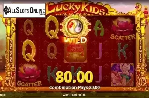 Win Screen. Lucky Kids from August Gaming