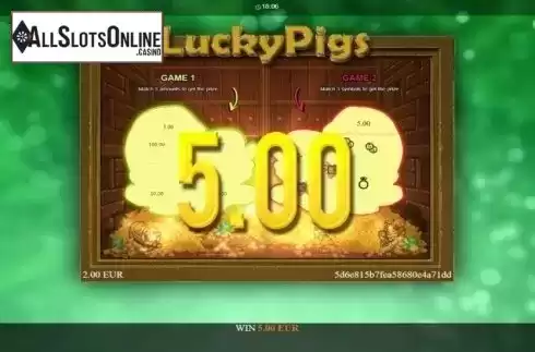 Win Screen. Lucky Pigs from Betixon