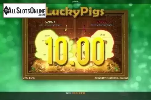 Win Screen. Lucky Pigs from Betixon