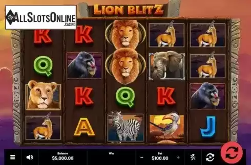 Reel Screen. Lion Blitz from Mighty Finger