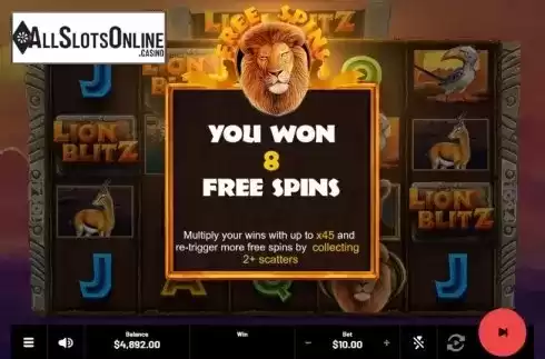 Free Spins 1. Lion Blitz from Mighty Finger