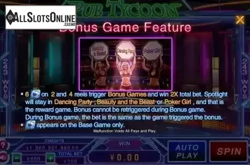 Bonus Games. Pub Tycoon from CQ9Gaming