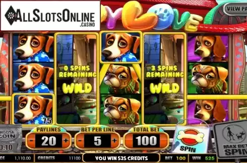 Free spins. Puppy Love from Betsoft