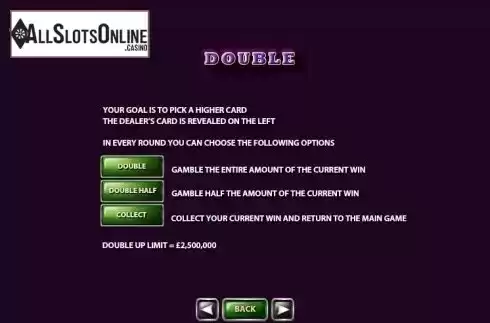 Paytable 3. Purple Hot from Playtech