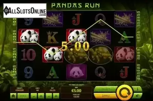Win screen. Panda's Run from Tom Horn Gaming