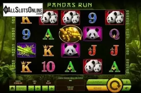 Reel screen. Panda's Run from Tom Horn Gaming