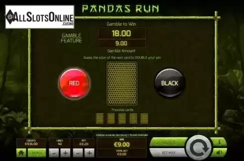 Double Up screen. Panda's Run from Tom Horn Gaming