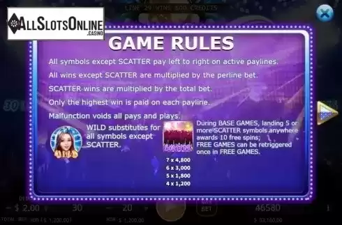 Game Rules. Party Girl from KA Gaming