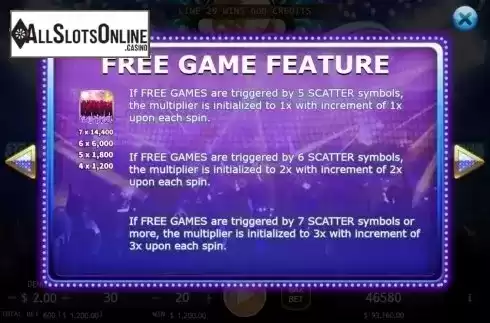 Free Game Feature. Party Girl from KA Gaming