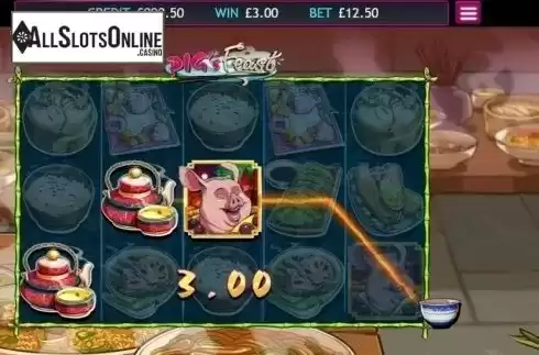 Win Screen. Pig's Feast from Eyecon