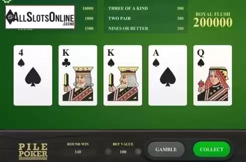 One pair screen. Pile Poker from Relax Gaming