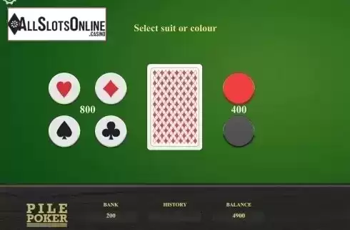 Gamble screen. Pile Poker from Relax Gaming