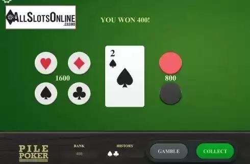 Gamble win screen. Pile Poker from Relax Gaming