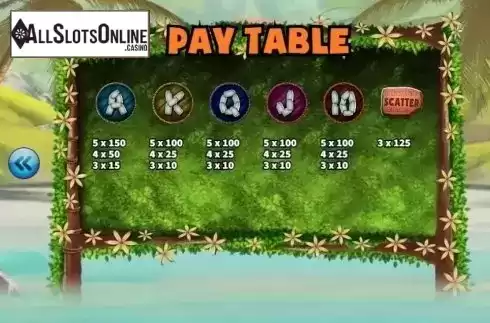 Paytable 5. Polynesian from KA Gaming