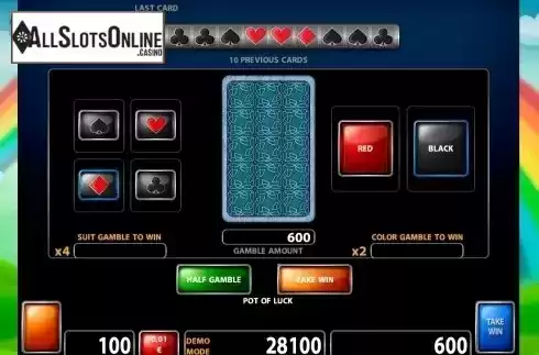 Gamble screen. Pot o' Luck from Casino Technology