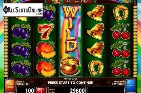 Reels screen. Pot o' Luck from Casino Technology