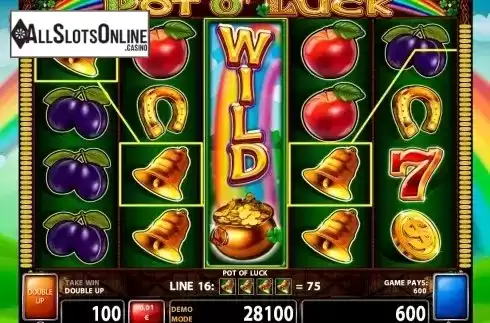 Wild Win screen. Pot o' Luck from Casino Technology