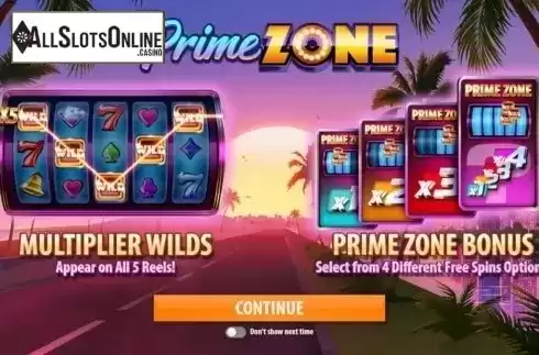 Start Screen. Prime Zone from Quickspin