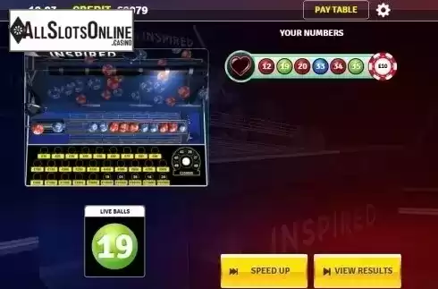 Reel screen. Rush Bingo from Inspired Gaming