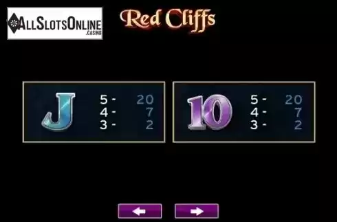 Paytable 4. Red Cliffs from High 5 Games