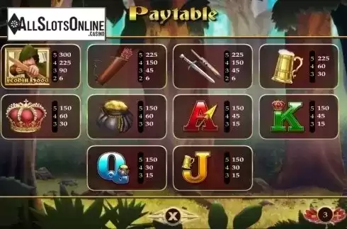 Paytable 1. Robin Hood (TopTrendGaming) from TOP TREND GAMING
