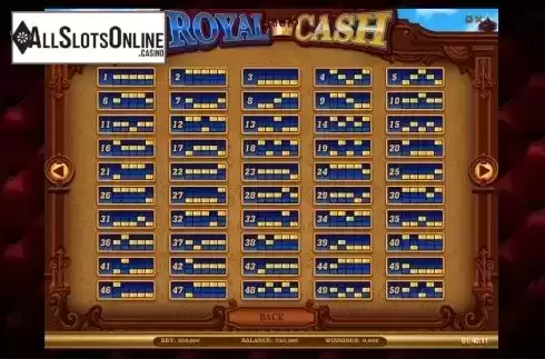 Paytable 5. Royal Cash from iSoftBet