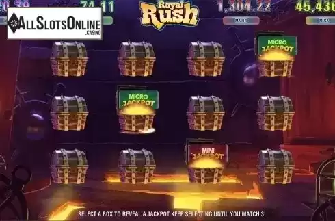 Jackpot round screen. Royal Rush from Electric Elephant