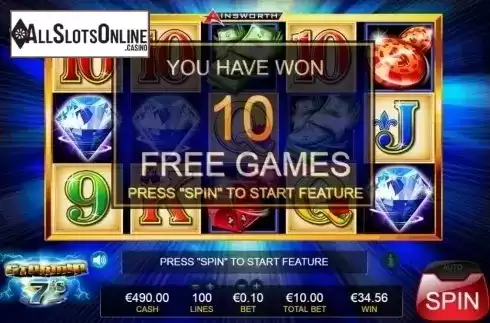 Freespins win. Stormin 7s from Ainsworth