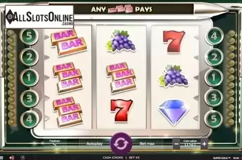 Reel screen. Super Gold from OMI Gaming