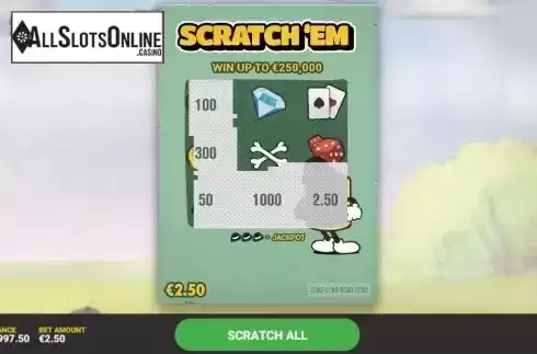 Game Screen 2. Scratch 'Em from Hacksaw Gaming