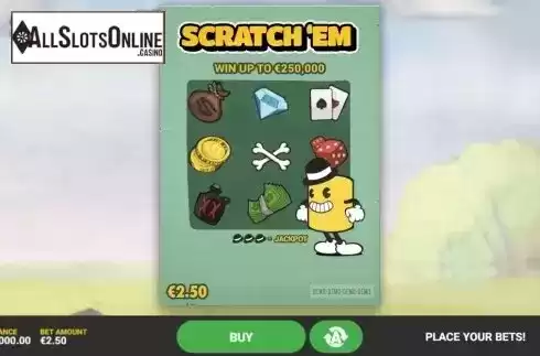 Game Screen 1. Scratch 'Em from Hacksaw Gaming