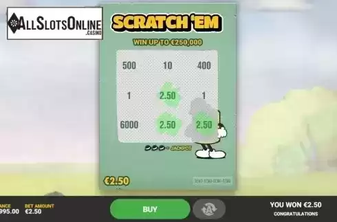 Game Screen 3. Scratch 'Em from Hacksaw Gaming