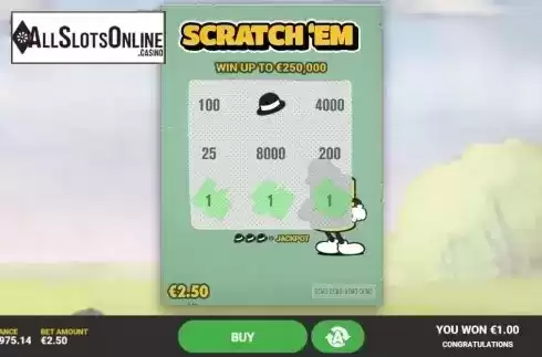 Game Screen 4. Scratch 'Em from Hacksaw Gaming
