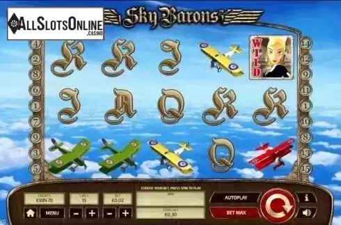 Reel screen. Sky Barons from Tom Horn Gaming