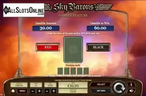 Double Up screen. Sky Barons from Tom Horn Gaming