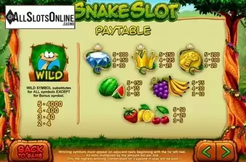 Screen2. Snake Slot from Leander Games