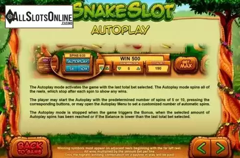 Screen4. Snake Slot from Leander Games
