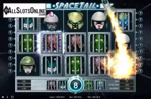 Free Spins screen. Space Jail from Thunderspin