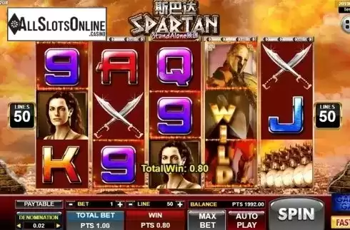 Win screen 2. Spartan SA from Spadegaming