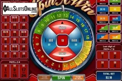 Game Screen. Spin A Win (Playtech) from Playtech