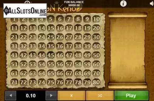 Game Screen 1. Tutan Keno from 1X2gaming
