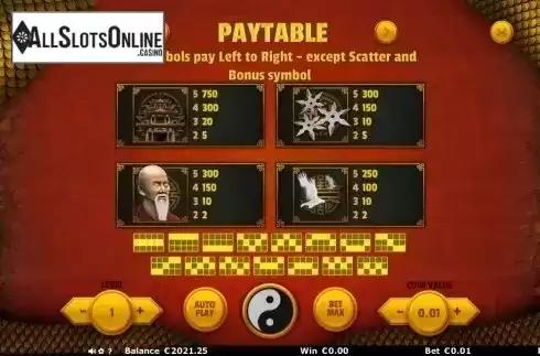 Paytable 2. The Dragon from Join Games