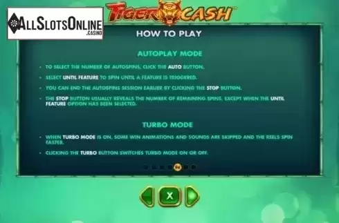 Paytable 5. Tiger Cash from Skywind Group