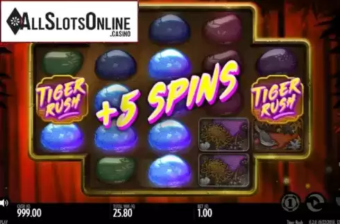 Free spins screen. Tiger Rush from Thunderkick