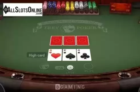 Game Screen 2. Trey Poker (BGaming) from BGAMING